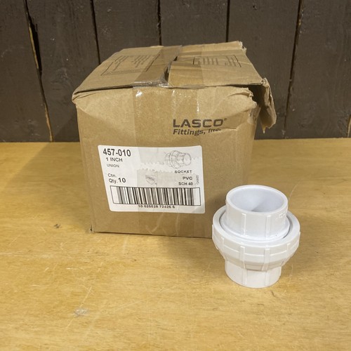 LOT OF 10 Lasco 457-010 1" UNION SOCKET W/BUNA-N O-RING PVC SCHEDULE 40