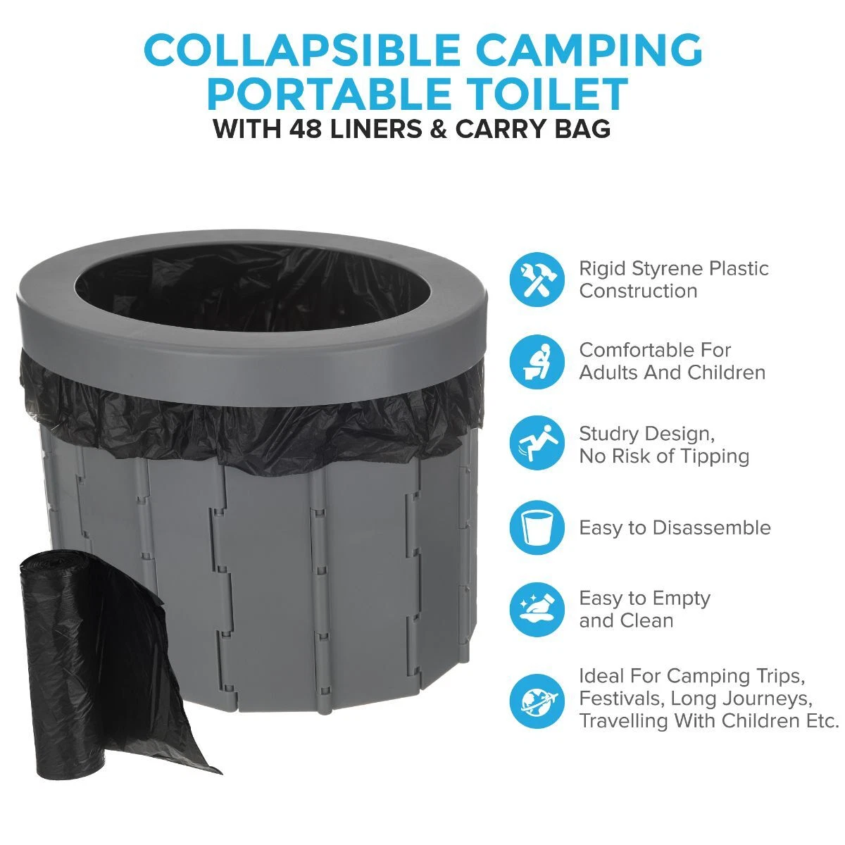 Collapsible 2025 camping toilet