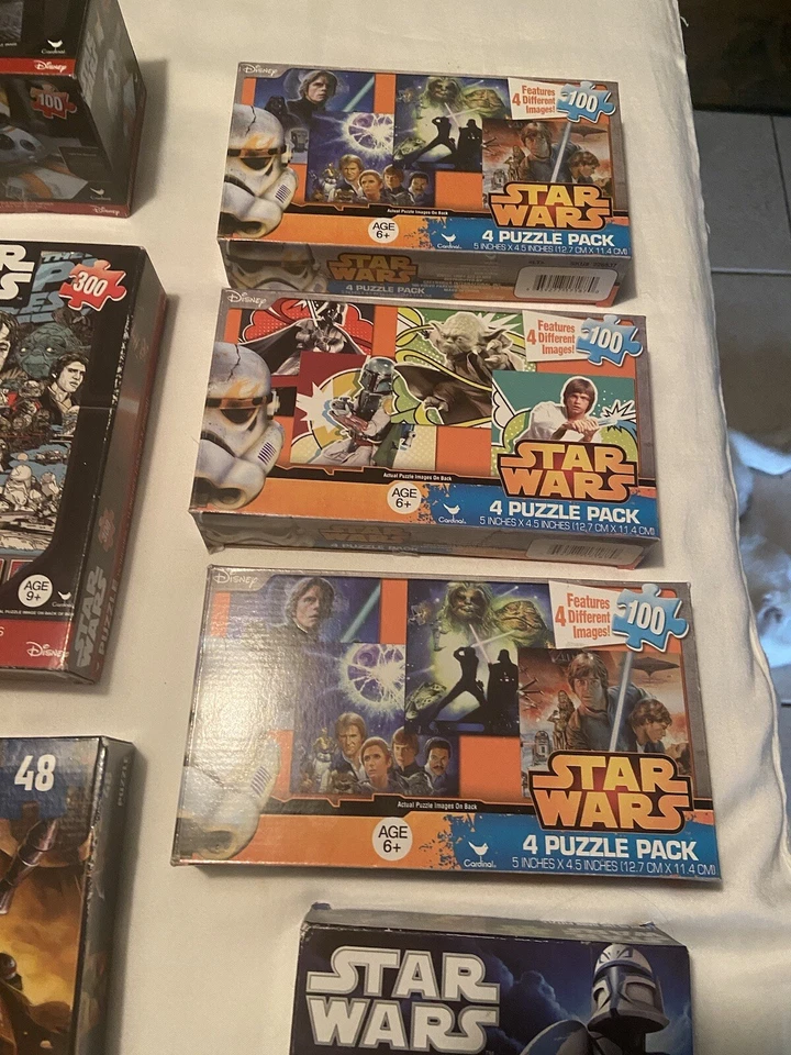 STAR WARS Jigsaw Puzzle Pack Lot of 7 Disney Cardinal Vintage & Contemporary - Image 2 of 4