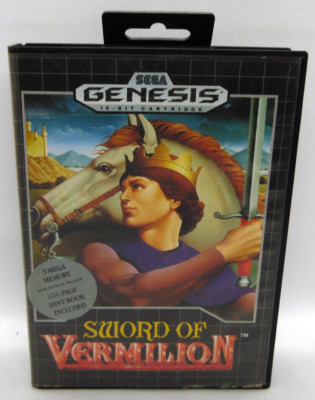 Sword of Vermilion Sega Genesis In case w/Manual  No Hint book Authentic Tested