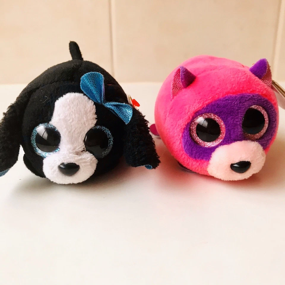 TY TEENY BEANIE BOOS Marci The Dog And Rugger The Raccoon Like New - Tags - image 4 of 4
