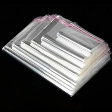Clear Reclosable Plastic Bags Cello Self Adhesive Tape Seal Poly With Air hole