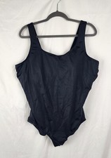 Lands' End Plus Size Chlorine Resistant Soft Padded Cup Black Swimsuit sz 24W
