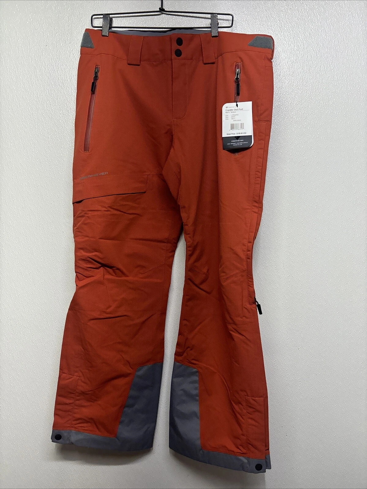 Obermeyer Chandler Shell Pant Mens Size Large Red/iron Oxide #6J2C