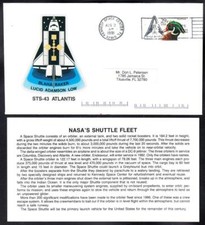 SPACE SHUTTLE ATLANTIS STS-43 LAUNCH Space Cover C2910D