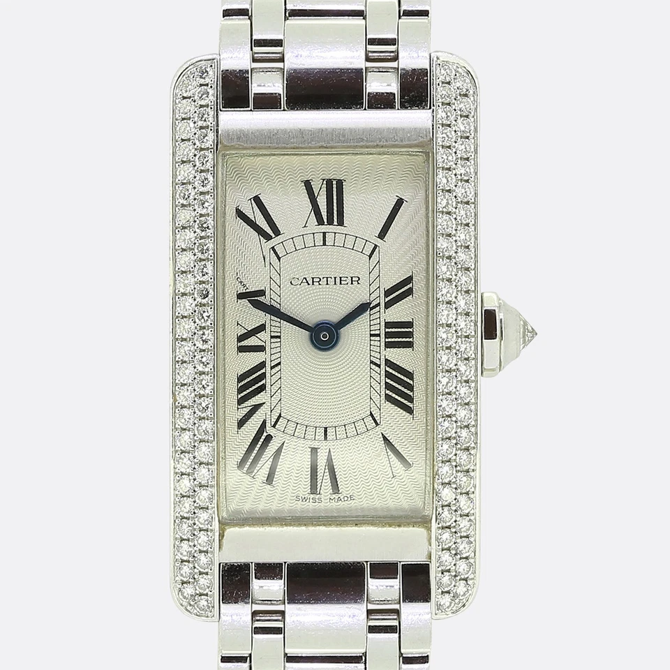Cartier Tank Américaine Diamond Wristwatch - 18ct White Gold