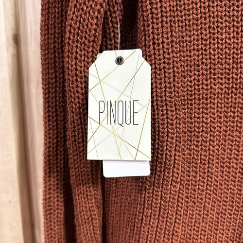 Pinque Stitch Fix Cardigan Sweater Women Medium Artisan Rust Knit Open Front NWT - Picture 6 of 8