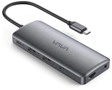 VAVA VA-UC018 USB C Hub, 11-in-1 Docking Station with Dual 4K HDMI, Grey