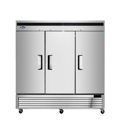 Atosa MBF8508GR 81'' Three Solid Door Bottom Mount Reach-In Refrigerator