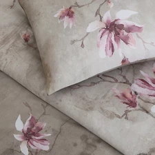 MICHAEL ARAM MAGNOLIA KING DUVET COVER 2 SHAMS SET FLOWER MAUVE PINK BOTANICAL