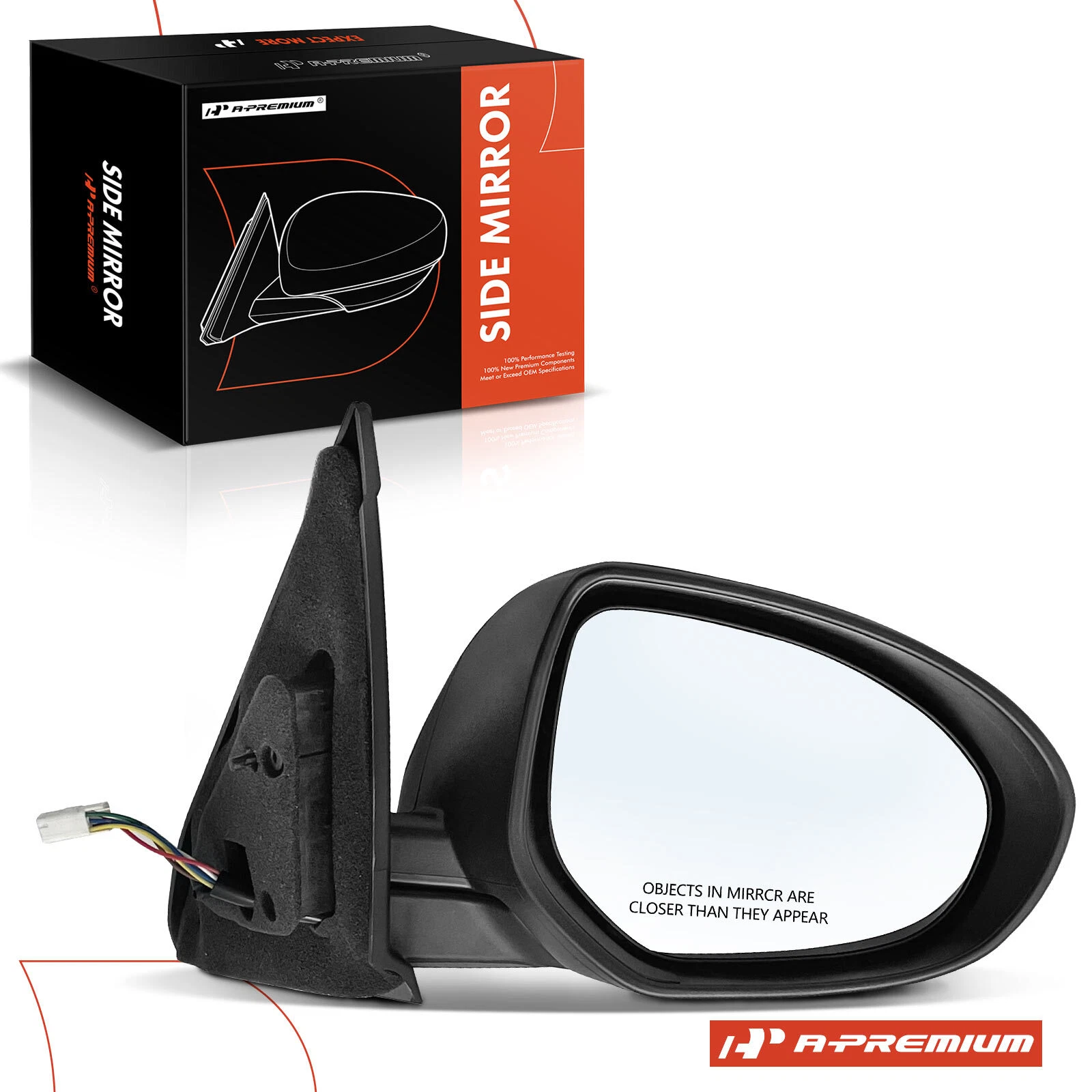 A-Premium Passenger Power Mirror Manual Fold Signal for Mazda 3 3 Sport 14-16