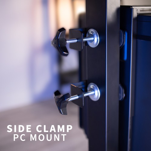 VIVO Steel Adjustable Clamp-on Desk Leg PC Mount, Computer Case CPU Holder - Afbeelding 8 van 8