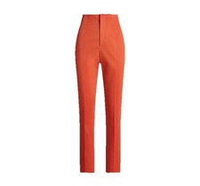 Ralph Lauren Purple Label Ramona Stretch Cotton Pants Women Sz 2 Orange Slim Fit