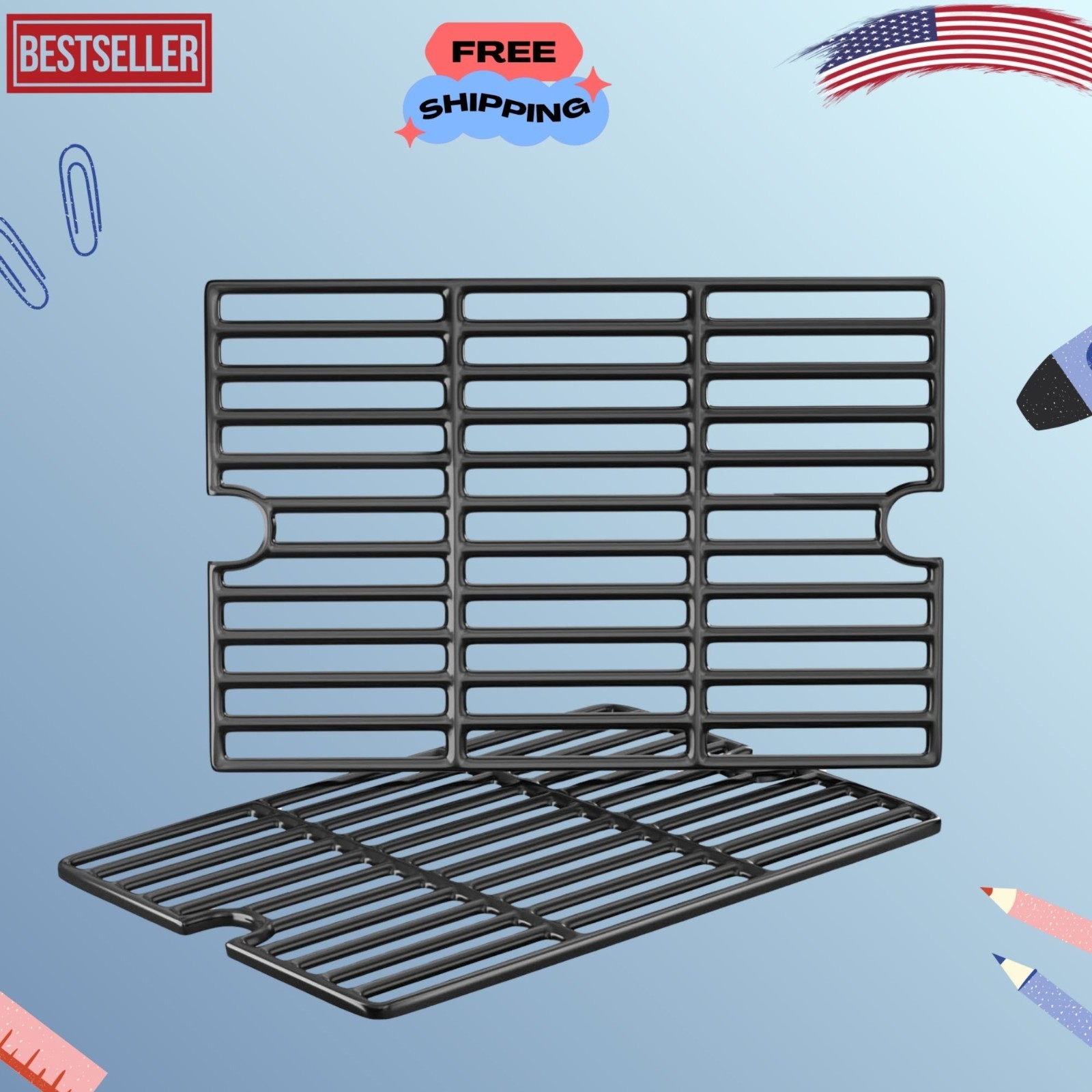 16.5" Cast Iron Cooking Grate Replacement for Smoke Hollow, 