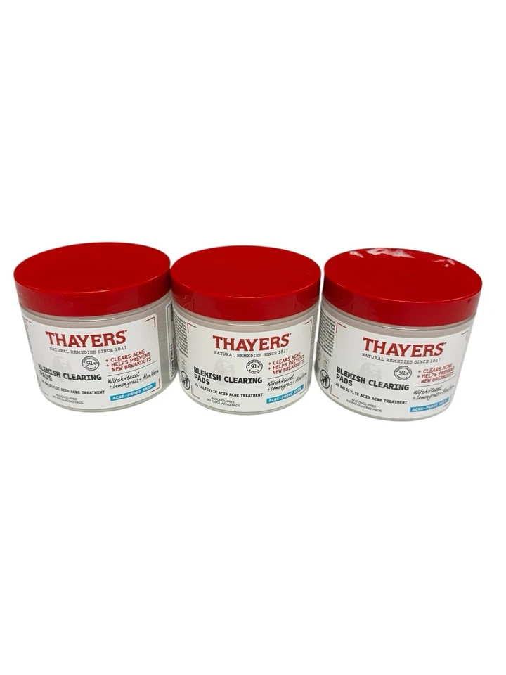 3-Thayers Blemish Clearing Pads for Acne 60 Exfoliating Pads in each Exp 1/2027 - Image 2 of 4