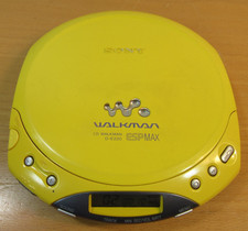 Sony CD Walkman D-E220 Yellow Portable Compact Disc Player ESP Max TESTED 