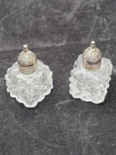 Vintage Hand Made Crystal Salt & Pepper Shaker Set ~ Made in Japan