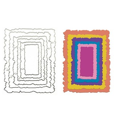 6 Pcs Rectangle Frame Metal Die Cuts, Photo Frame Rectangular Background Wedd...