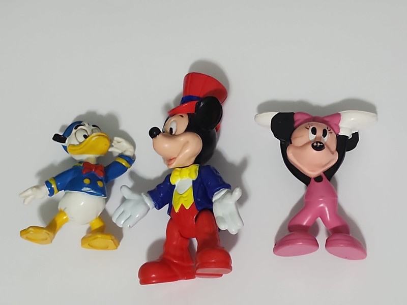 Mickey Mouse 4th July Mickey W/Hat + Minnie & DONALD  Disney VTG 4” Figure PVC 