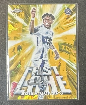 2025 Topps Chrome MLS Sapphire Edier Ocampo #FL-18 Fast Lane Gold Refractor /50