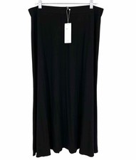 Eileen Fisher Size M Black Solid Stretch NEW Skirt Skirt