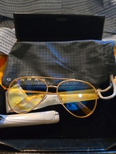 Gunnar MAVERICK YELLOW LENS Lght Blocking ROSE FRAMES  Aviator GAMING Eyeglasses