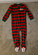 Size 5T "Santa's Favorite" Christmas Fleece Footed Pajamas