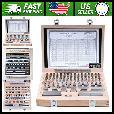 Accusize Industrial Tools 81-Piece Steel Gauge Block Set Grade B Accuracy