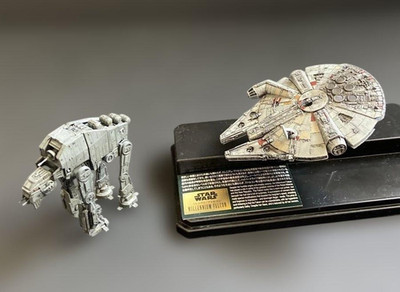 STAR WARS Lighting Millenium Falcon & AT-AT Walker bemalt 1:144 Modellbausatz