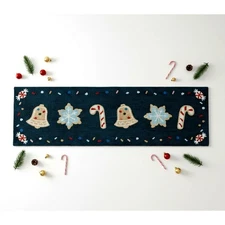 Rifle Paper Co. × Loloi Holiday “Green Cookies” Hooked Runner Rug NWT 20" x 60"