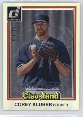 2015 Donruss Inaugural 1981 Edition Press Proof Silver 8/199 Corey Kluber 0q3
