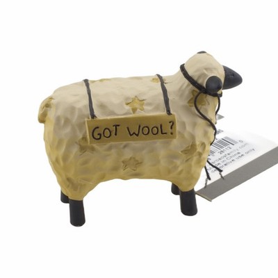 Primitive Got Wool Sheep Lamb Resin 2'' x 2.5'' Easter Farmhouse Mini Figurine