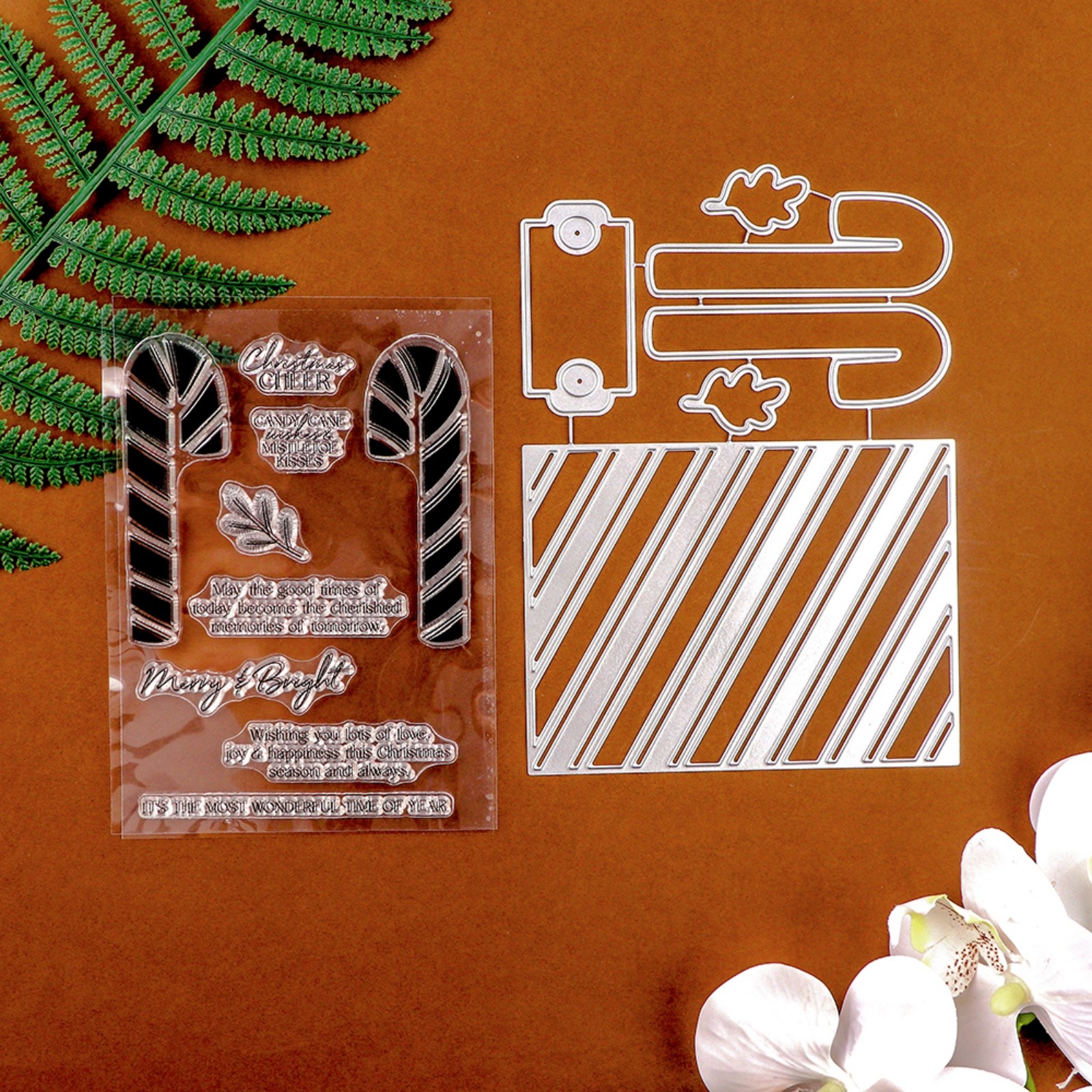 Sweet Candy Cane Stamp and Cutting Dies for Diy Scrapbooking Decoration Craft