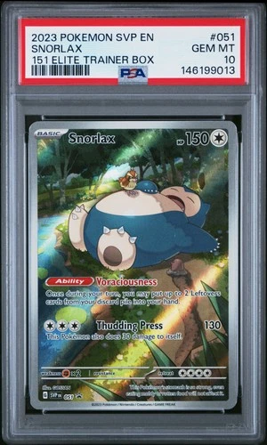 2023 POKEMON SVP EN-SV BLACK STAR PROMO 151 ELITE TRAINER BOX SNORLAX PSA 10