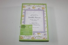 Gartner Studios Purple Green Zoo Animals Baby Shower Invitation Kit 25ct