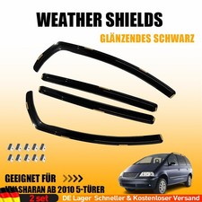 8tlg Windabweiser Regenabweiser für VW Sharan Ab 2010 5-Türer Dunkel Schwartz