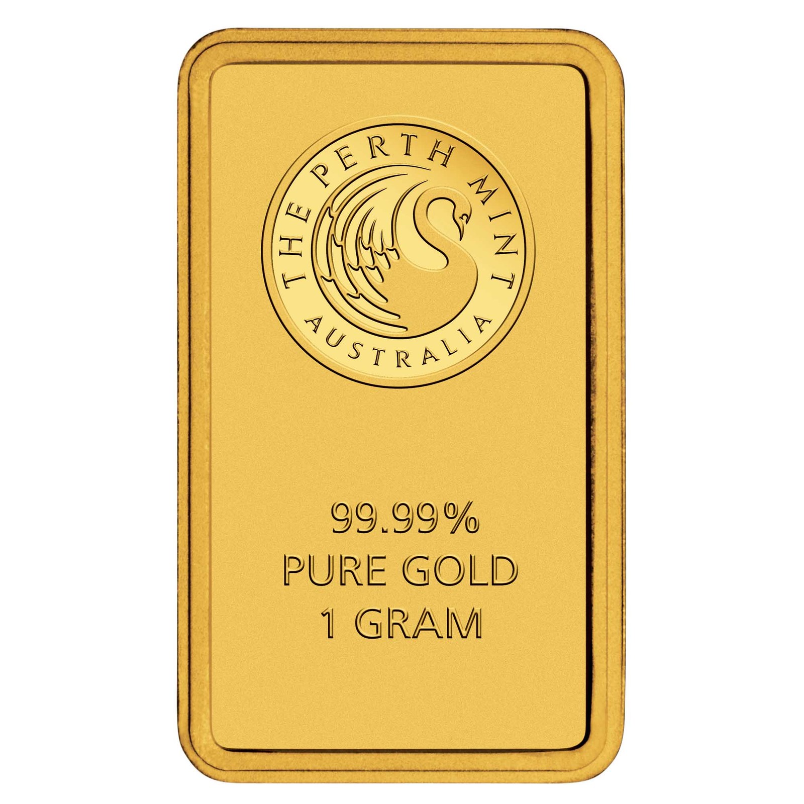 Perth Mint 1 Gram Gold Bar in Original Assay Card with Protective Plastic Wrap