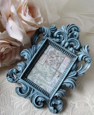 2.5x3.5 Ornate Frame,Country Blue,Baroque,Rococo,Victorian,Event Decor,Antiqued