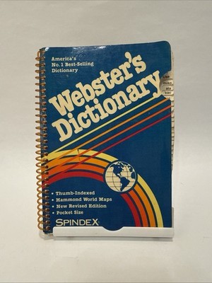 Websters Dictionary Spindex 1983 Pocket Sized Tabbed Thumb Ease/ Maps