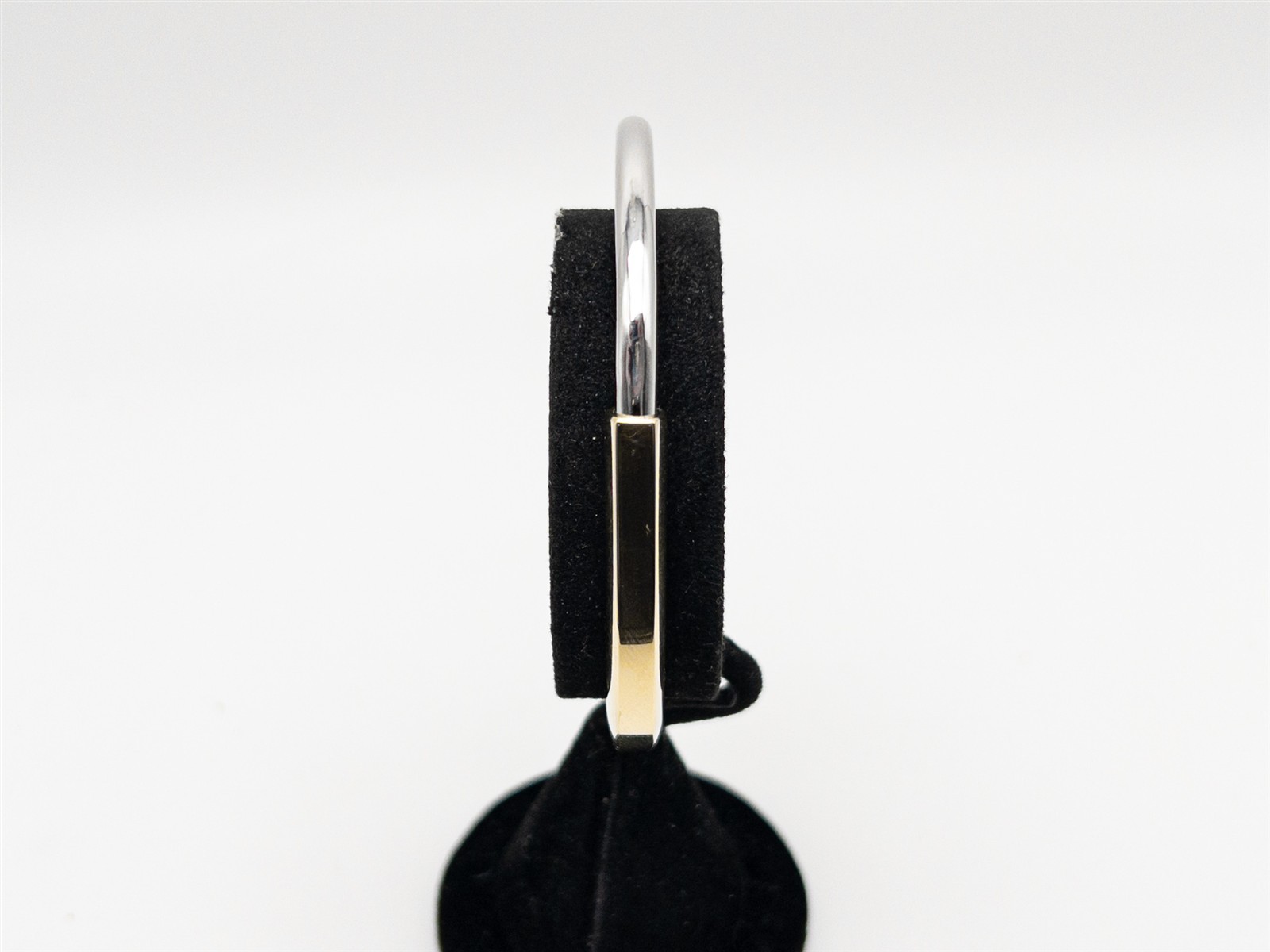 $8200 Signed Tiffany & Co 18k Yellow White Gold LOCK Bangle Bracelet 28g LARGE