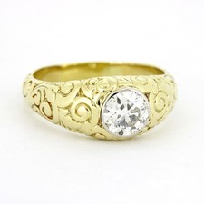 Ring 585 Gold 14 Kt Gelbgold - Diamant Altschliff 1,0 ct TW/P1 - Wert 4660,-