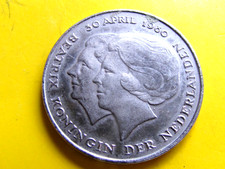 1980 Netherlands 2-1/2 Gulden Coin,  Circulated VF+