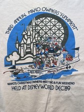 Camicia vintage Mako Marine Disney World uomo rosa medio 1989 barca di Natale