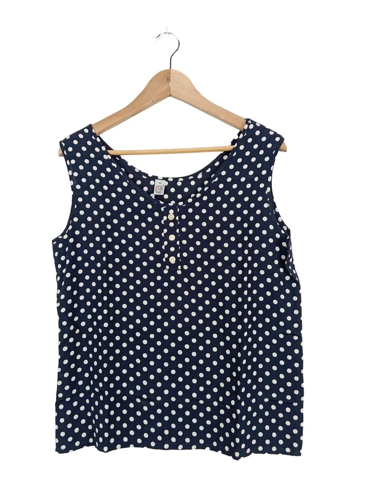 FER BLUSE Haut basique Dames Top T EU 40 bleu-blanc style décontracté - Photo 1/4