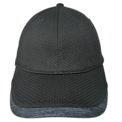 Tek Gear Baseball Cap Black Gray One Size Mesh Strapback Pattern Brim Hat Run