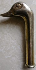 Vintage Solid Brass Goose Duck Head Cane Topper