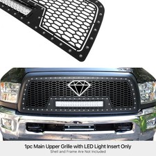 Fits 2010-2012 Dodge Ram 25003500 Main Upper Stainless Black Mesh Led Grille Fits 2010-2012 Dodge Ram 25003500 Main Upper Stainless Black Mesh Led Grille