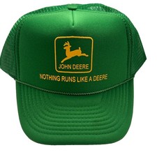 Vintage John Deere Nissun Trucker Hat Green OSFA