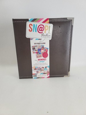 Simple Stories Sn@p! Binder 6X8 Brown Faux Leather  Limited Edition Snap Album