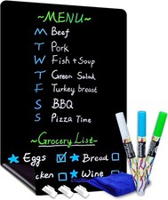 CUHIOY Magnetic Blackboard for Fridge, Kitchen Chalkboard, 43x28cm Fridge Notep